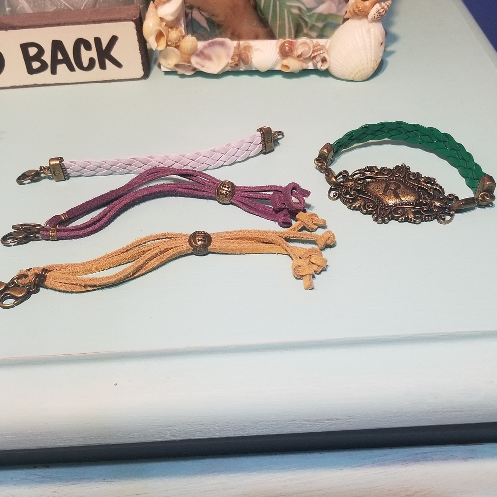 Vintage initial R changeable bracelet